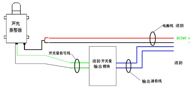  开关量报警器的利用-声光报警器接线图